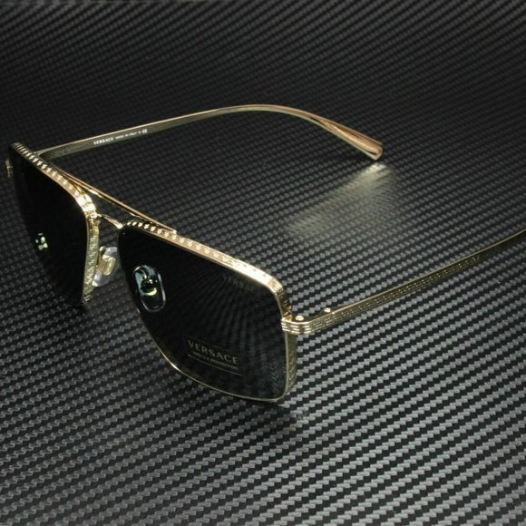 Men's Versace Gold 61mm Sunglasses - Picture 1 of 4